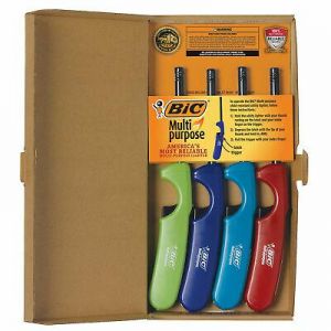 BIC Multi-purpose Classic Edition Lighter, Assorted Colors, 4-Pack