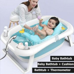 החנות של נדב  לתינוק  Folding Baby Kids Bathtub Newborn Infant Toddler Portable Shower Bath Support