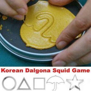 החנות של נדב  הטרנד החם של 2021  Squid Sugar Game Biscuits Korea Traditional Dalgona Game Maker Tool Set 5Pcs